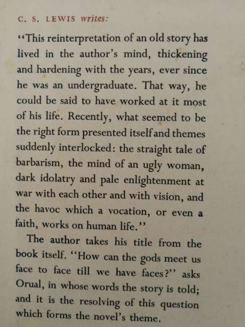 C S LEWIS TILL WE HAVE FACES