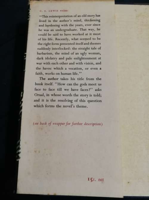 C S LEWIS TILL WE HAVE FACES