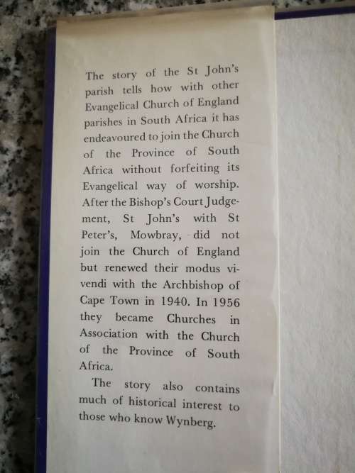 THE CHURCH ON THE HILL St JOHN`S PARISH WYNBERG  K VOS  1972   (  Cape Town church history  )