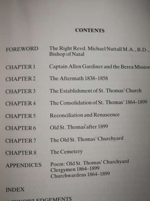 THE CHRONICLE OF OLD ST. THOMAS CHURCH BEREA DURBAN Researched & Compiled by D L MARGRATE