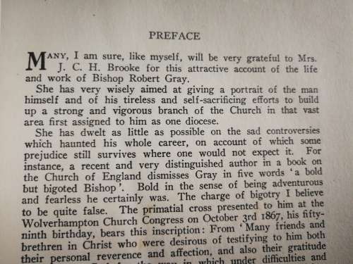 ROBERT GRAY FIRST BISHOP OF CAPE TOWN AUDREY BROOKE  1947