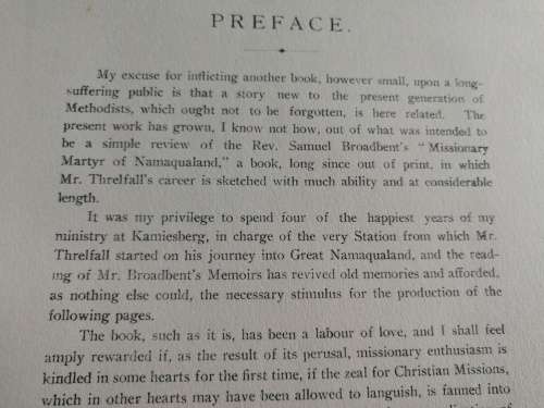 THE STORY of WILLIAM THRELFALL THOMAS CHEESEMAN 1910 Missionary Martyr of Namaqualand