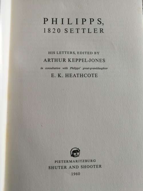 PHILIPPS 1820 SETTLER Edited by ARTHUR KEPPLE-JONES ( KEPPLE JONES )