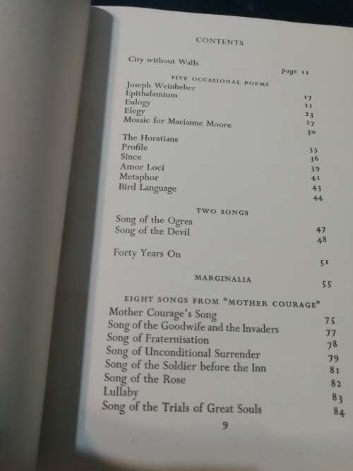 CITY WITHOUT WALLS and other poems by W H AUDEN