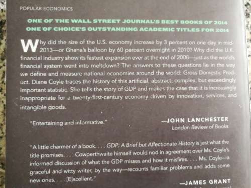 GDP DIANE COYLE A Brief but Affectionate History Revised and Expanded Edition  ( G D P ) Economics