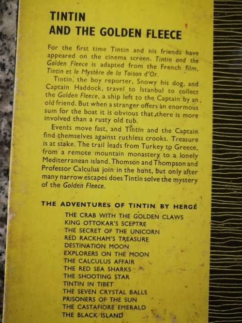 The BOOK of the FILM TINTIN AND THE GOLDEN FLEECE