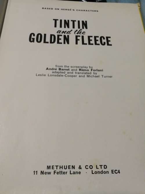 The BOOK of the FILM TINTIN AND THE GOLDEN FLEECE