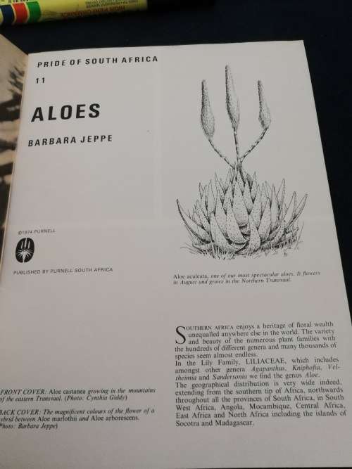 PRIDE OF SOUTH AFRICA ALOES BARBARA JEPPE ( Booklet )