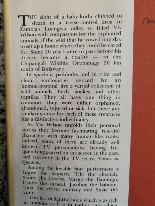 ORPHANS OF THE WILD The Story Behind Chipangali VIVIAN J WILSON