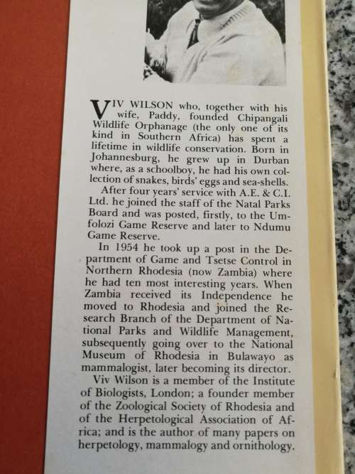 ORPHANS OF THE WILD The Story Behind Chipangali VIVIAN J WILSON