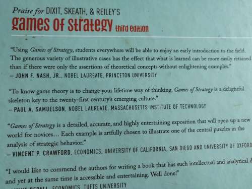 GAMES OF STRATEGY AVINASH DIXIT SUSAN SKEATH DAVID H REILEY  Jr