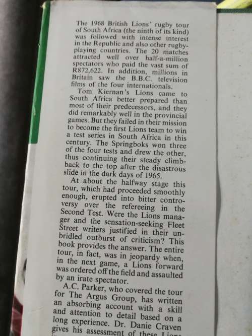THE LION TAMERS A C PARKER Foreword D H CRAVEN 1968 Rugby