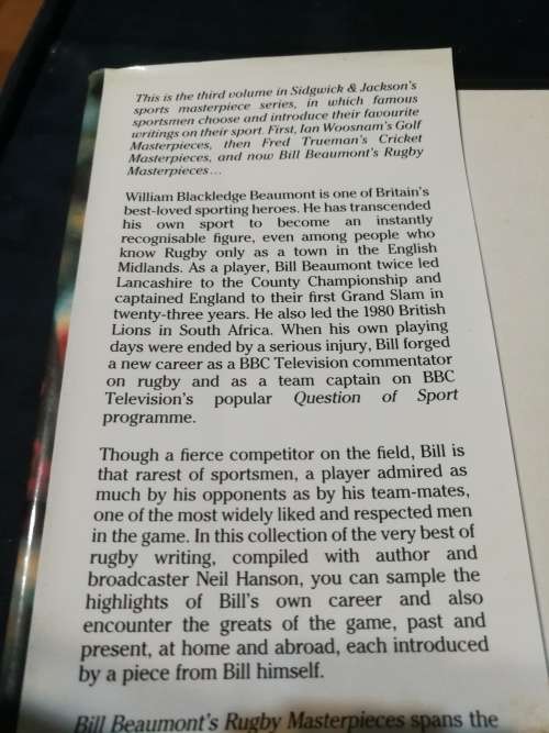 BILL BEAUMONT`S RUGBY MASTERPIECES Classic tales from the Pitch BILL BEAUMONT  with Neil Hanson