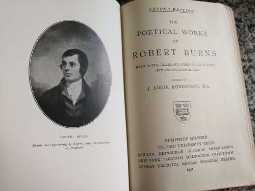 THE POETICAL WORKS OF ROBERT BURNS OXFORD EDITION  1921  poetry poems