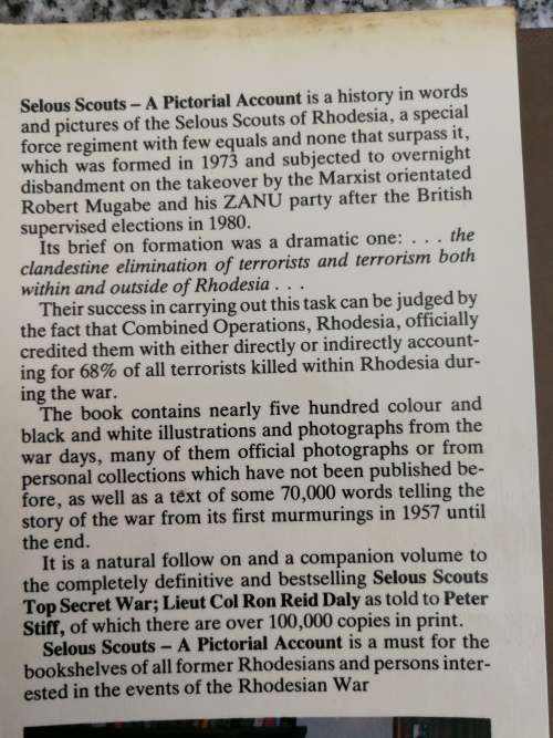 Rhodesia - SELOUS SCOUTS RHODESIAN WAR A PICTORIAL ACCOUNT PETER STIFF
