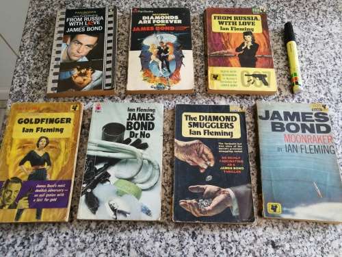 A Bundle of 7 JAMES BOND 007 IAN FLEMING Softcover Books