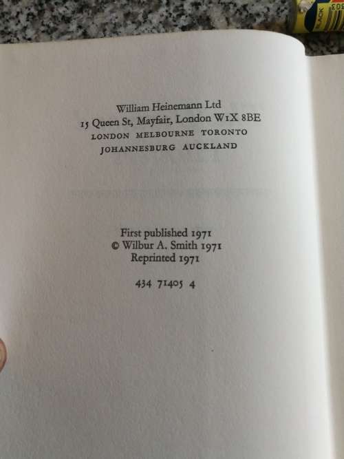 WILBUR SMITH THE DIAMOND HUNTERS HEINEMANN Hardcover Reprint 1971