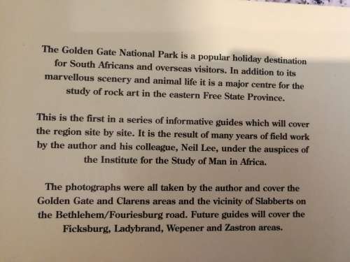 THE ROCK ART OF THE GOLDEN GATE AND CLARENS DISTRICTS BERT WOODHOUSE