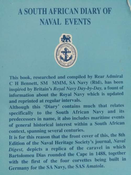 A SOUTH AFRICAN DIARY OF NAVAL EVENTS NAVAL DIGEST   diary events annually history (  Navy )