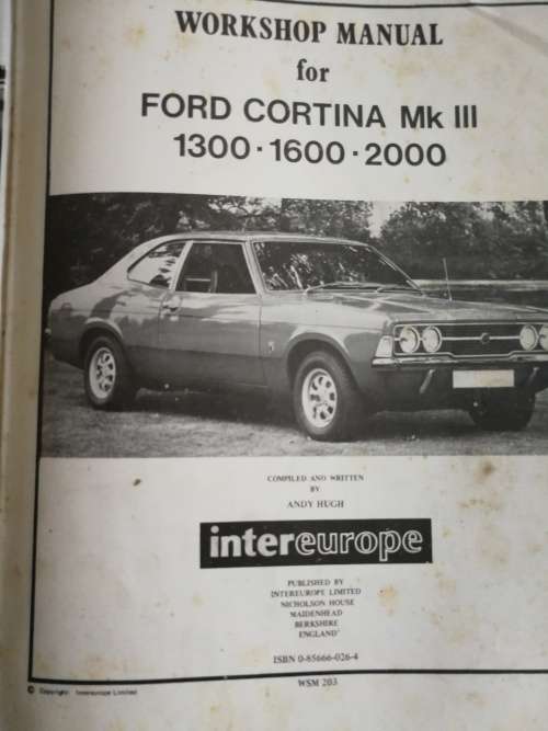 FORD CORTINA Mk 111 from 1970 INTEREUROPE WORKSHOP MANUAL 203