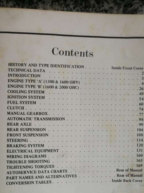 FORD CORTINA Mk 111 from 1970 INTEREUROPE WORKSHOP MANUAL 203
