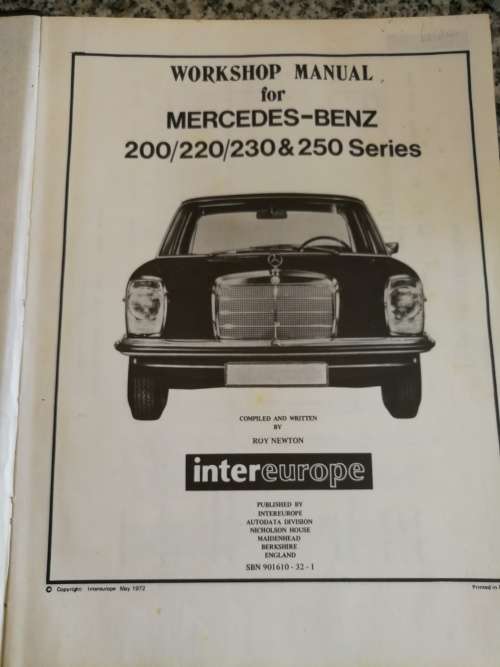 MERCEDES BENZ from 1968 200 220 230 250 - 250 CE INTEREUROPE WORKSHOP MANUAL 154