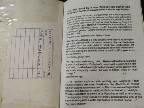 NERVOUS CONDITIONS TSITSI DANGAREMBGA ( please see the discription )