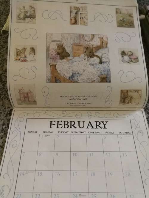 THE ORIGINAL PETER RABIT CALENDER 1993 BEATRIX POTTER