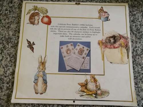 THE ORIGINAL PETER RABIT CALENDER 1993 BEATRIX POTTER