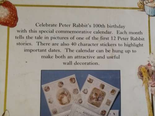 THE ORIGINAL PETER RABIT CALENDER 1993 BEATRIX POTTER