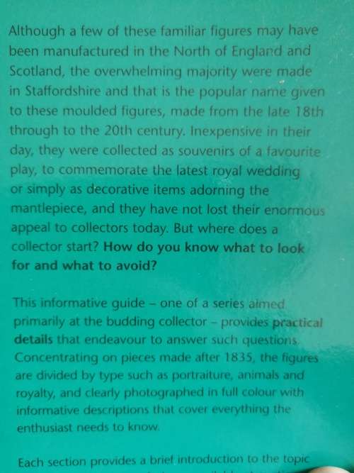 MILLER`S STAFFORDSHIRE FIGURES 0F THE 19th and 20th CENTURIES A COLLECTORS GUIDE  ( Pottery  )