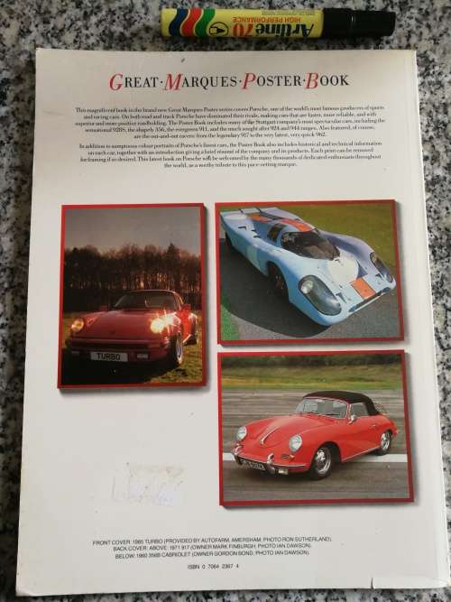 PORSCHE GREAT MARQUES POSTER BOOK CHRIS HARVEY Porsche Cars from 1955 - 1984