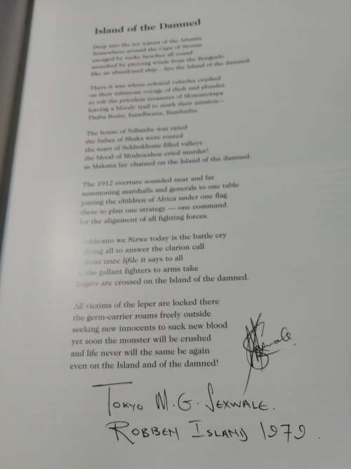 SIGNED BY TOKYO SEXWALE VOICES FROM ROBBEN ISLAND COMPILED by JURGEN SCHADEBERG 1979