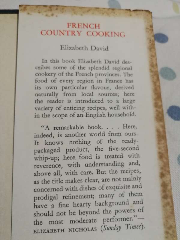MEDITERRANEAN and FRENCH COUNTRY FOOD  by ELIZABETH DAVID 1968
