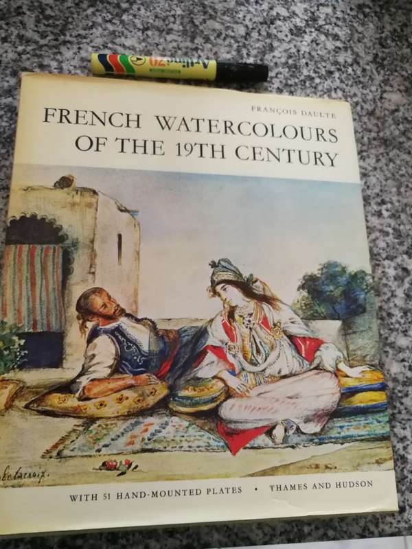 FRENCH WATERCOLOURS OF THE 19th CENTURY FRANCOIS DAULTE with 51 hand mounted plates 1969