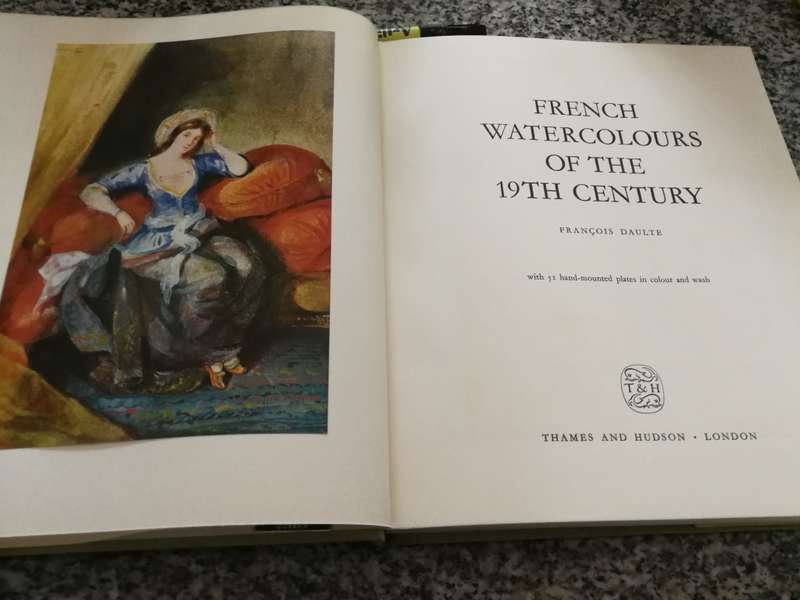 FRENCH WATERCOLOURS OF THE 19th CENTURY FRANCOIS DAULTE with 51 hand mounted plates 1969