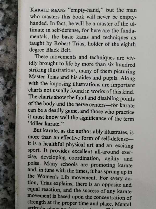 THE HAND IS MY SWORD A KARATE HANDBOOK  by RORBERT A TRIAS  (  hardcover )  martial arts