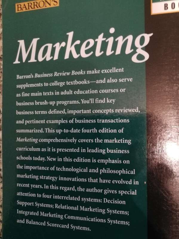 MARKETING RICHARD L SANDHUSEN BARRONS 4TH Edition Business Review Books Like new