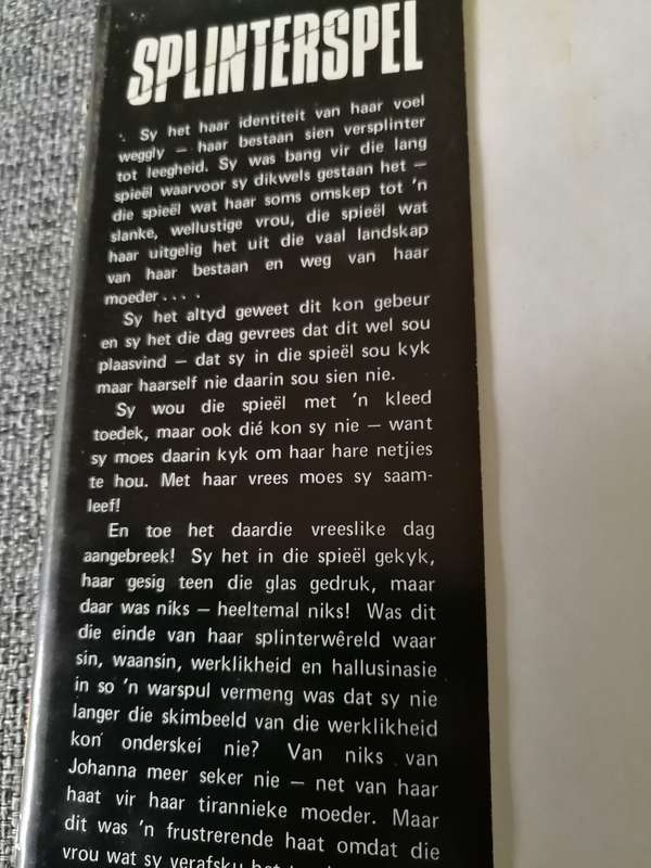 SPINTERSPEL ELEANOR BAKER Eerste Uitgawe Eerste Druk  1973