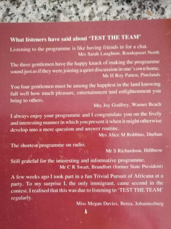 THE PERM BOOK OF TEST THE TEAM edited by DEWAR McCORMACK (Quiz questions and answers gen. knowledge