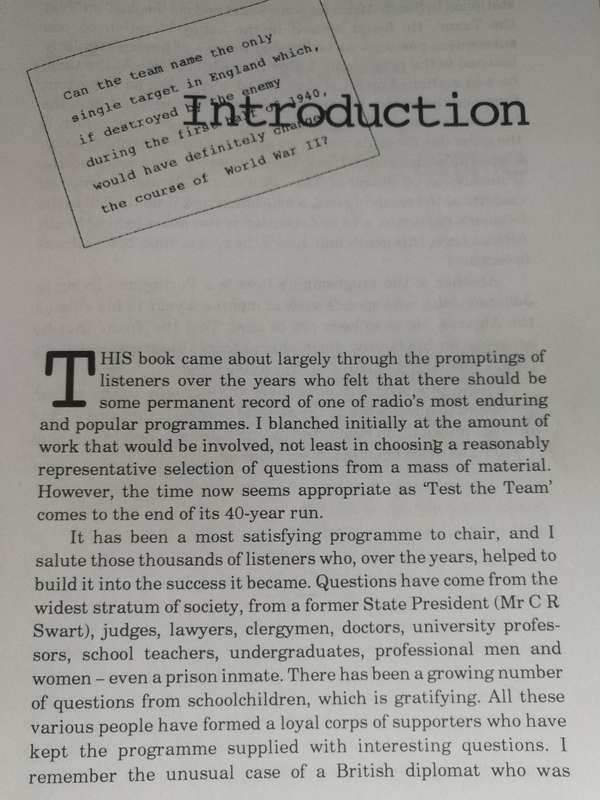 THE PERM BOOK OF TEST THE TEAM edited by DEWAR McCORMACK (Quiz questions and answers gen. knowledge