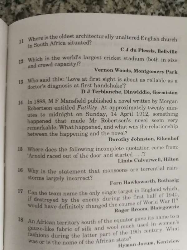 THE PERM BOOK OF TEST THE TEAM edited by DEWAR McCORMACK (Quiz questions and answers gen. knowledge