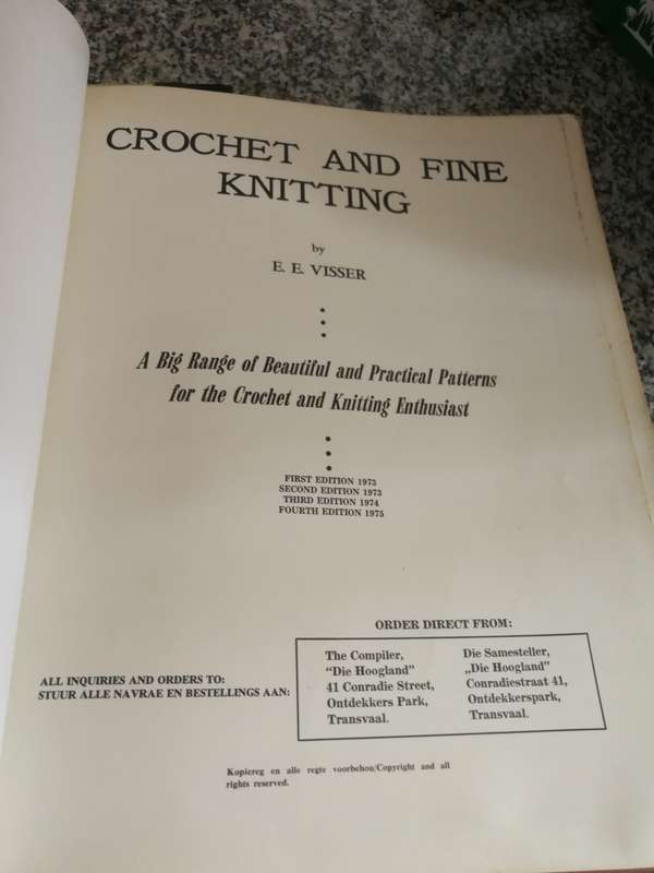 CROCHET AND FINE KNITTING E E VISSER 4th Edition big range of beautiful and practical patterns