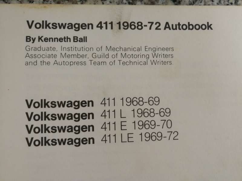 VOLKSWAGON 411 OWNERS WORKSHOP MANUAL 1968 - 72 AUTOBOOK 865  please note the description