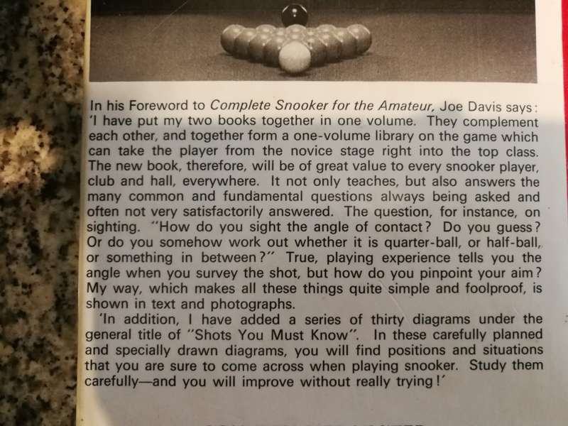 JOE DAVIS COMPLETE SNOOKER FOR THE AMATEUR + ANOTHER Book on Billiards & Snooker
