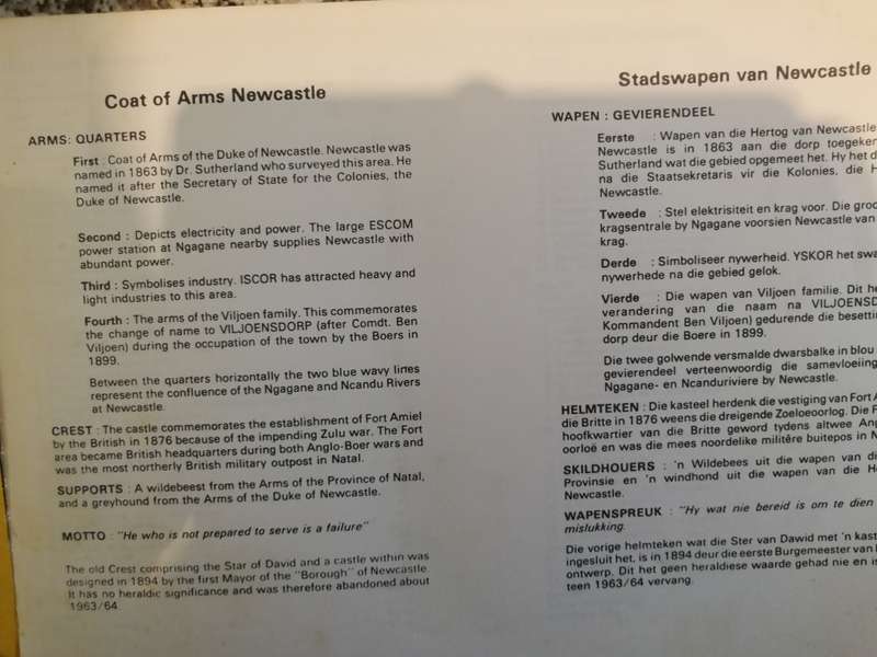HISTORIC HISTORIESE NEWCASTLE NATAL  ( KwaZulu Natal History Geskiedenis of / van Newcastle  )