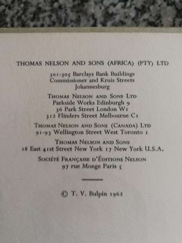T V BULPIN THE HUNTER IS DEATH  First Edition 1962