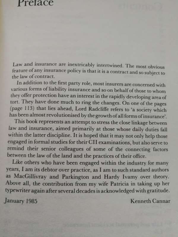 ESSENTIAL CASES IN INSURANCE LAW KENNETH CANNAR