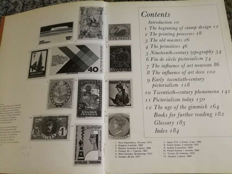 AN ILLUSTRATED HISTORY OF STAMP DESIGN WILLIAM FINLAY 1974  postage stamps (a reading copy )