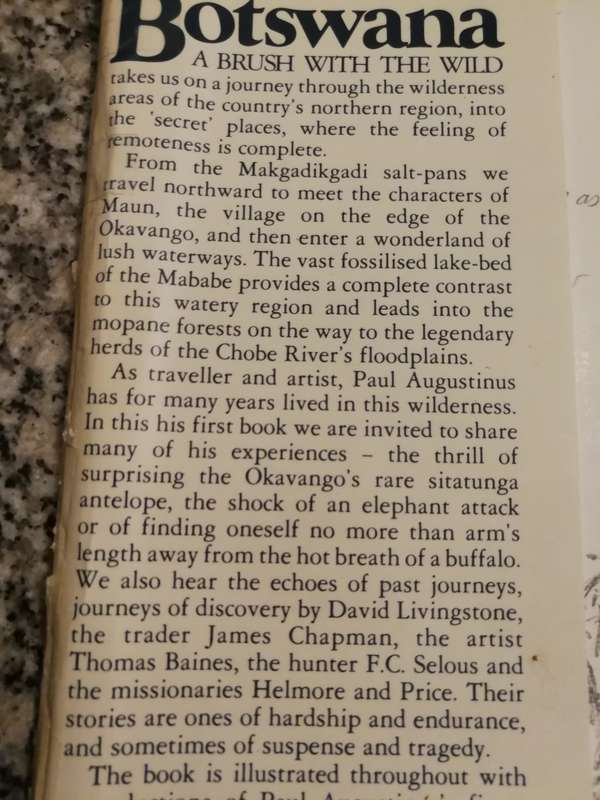 BOTSWANA A BRUSH WITH THE WILD PAUL AUGUSTINUS Foreword by Ian Player  ( wildlife )